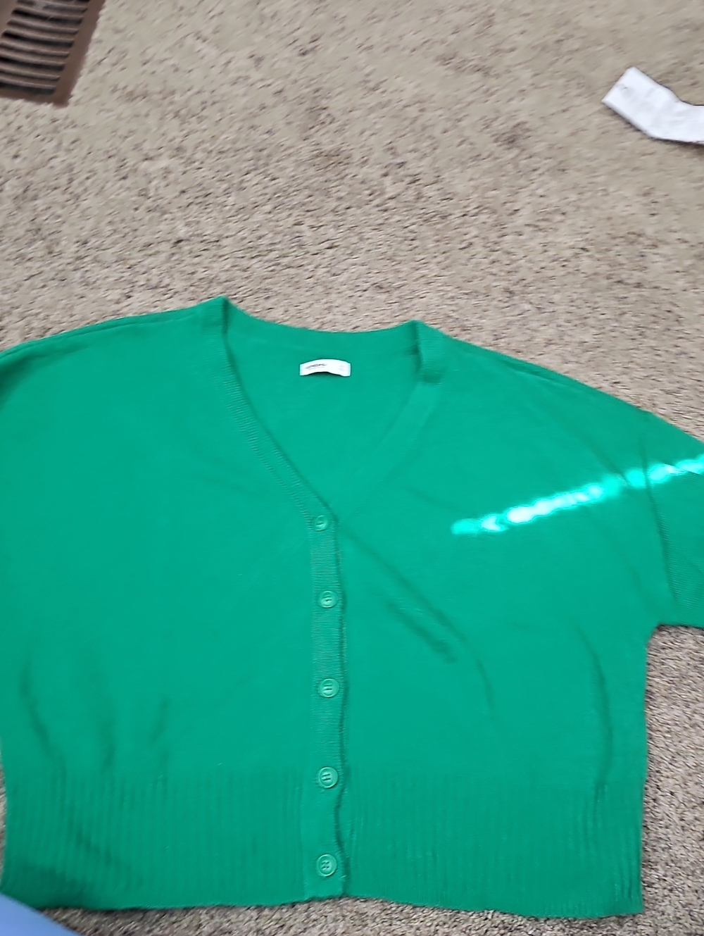 Sonoma Bright Green V-Neck Button Cardigan